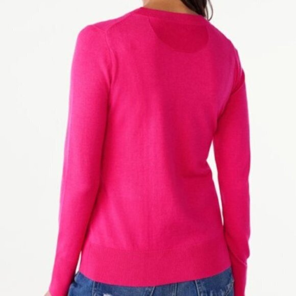 NWT Free Assembly Women’s Pink Crewneck Long Sleeve Sweater, size XS - Picture 2 of 6